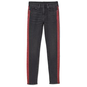 Custom Skinny Pants <b>Men</b> High Quality Designer <b>Black</b> Washed Denim <b>Jeans</b> With Side Stripe - Product Image 5