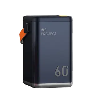 移动电话平板充电器60000mAh QC3.0 PD20W快速充电电源银行外部电池组辅助电池