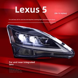 ไฟหน้า LED สำหรับ 06-15 IS250/IS300 ไฟวิ่งกลางวันสีขาว ไฟเลี้ยวแบบ Streamer 6000k สี รุ่น GS สำหรับการบูรณะ Is250 - Product Image 3