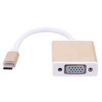 Câble adaptateur VGA Type C vers femelle 1080P, adaptateur USB 3.1 vers VGA pour MacBook, ordinateur portable, accessoires informatiques