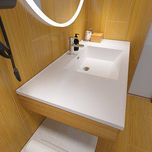Elegante Lavabo de Cerámica Blanco con Borde Delgado, Diseño Rectangular Empotrable, Ecológico y Fácil de Limpiar para Muebles de Baño Modernos - Product Image 4