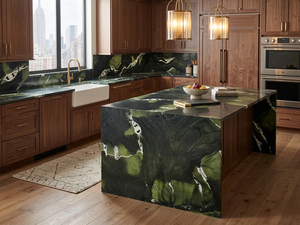 Grandes dalles de quartzite naturel vert avocat poli, écologiques et modernes, garantie 1 an, pour salle de bain, appartement, usage intérieur - Product Image 5