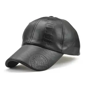 Benutzer definierte Leder geprägte Hut für Männer Streetwear 6 Panel Hüte Sport kappe hochwertige Papa Hüte