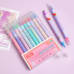 Ensemble de surligneurs jumbo à double tête Marqueur de couleur oblique à chevauchement transfrontalier pour l'écriture de cartes de vœux de Noël des étudiants - Product Image 4