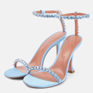 Summer New Arrival Rhinestone Flower Party Women's Sexy Beautiful Sandals - <b>Round</b> <b>Toe</b>, Ankle-Strap Ladies Sexy High <b>Heel</b> Shoes - Product Image 3