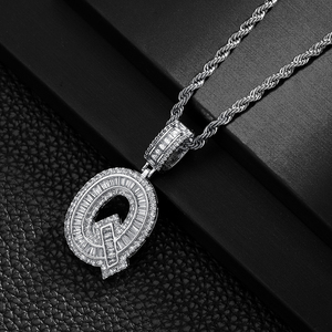TZM9 plateado antiguo inglés personalizable nombre collar hombres moda estilo religioso aniversario caja diamante - Product Image 4
