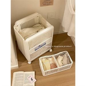 Panier à linge pliable Goodfor avec roulettes, rectangulaire, gain de place, organisateur de vêtements pour salle de bain, taille standard - Product Image 1