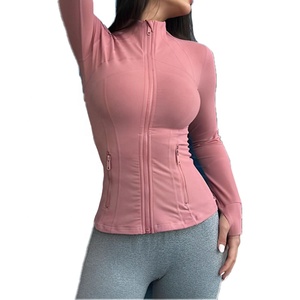 KY Women Clothes Fitness Wear Full Zip up Plain Jacket Gym Clothing Sports Fitness Yoga Wear