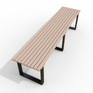 Cadeira Longa Profissional de Estilo Moderno em Plástico, Madeira e Metal Composto para Parques, Jardins, Hotéis e Aeroportos - Product Image 4