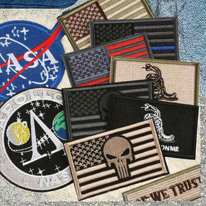 Parches Tácticos Punisher con Gancho y Bucle, Bordado de Bandera Americana, Tela Ecológica Termoadhesiva para Gorras - Product Image 2