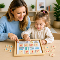 Jeu de correspondance des chiffres en bois, jouets de comptage Montessori, cartes éducatives de comptage des animaux pour la maternelle, jeu de société pour enfants
