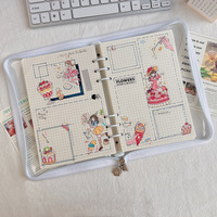 Couverture de carnet de notes en PVC souple, disponible en plusieurs couleurs, or Transparent, 6 bagues, planificateur d'album planificateur, enveloppe d'argent, feuilles amples, bineurs A6