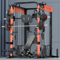 Máquina Smith Multifuncional para Entrenamiento de Fuerza, Equipo de Gimnasio Comercial, Estación de Ejercicio con Pila de Pesas
