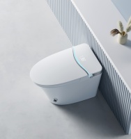 WC intelligent à poser au sol avec bidet autonettoyant, siphon automatique, cuvette de toilette intelligente, bidet automatique en forme de V, toilette intelligente