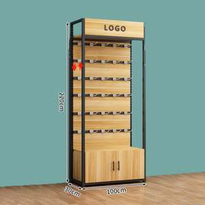 Soporte de exhibición de hierro y madera de combinación de una y dos caras Estantes de productos de metal para frutas al por menor - Product Image 5