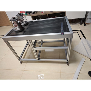 Aluminum Profiles Tea Table Cabinet 6063 Alloy Anodized Multipurpose Storage Rack With Wheels - Product Image 1