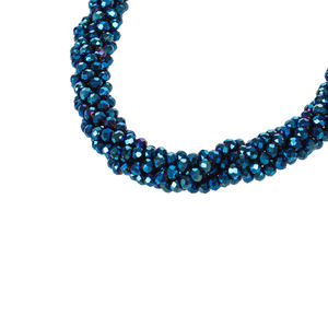 Collar de Cadena Trenzada Dorada de 18 Pulgadas con Cristales de Vidrio, Diseño Étnico Religioso con Patrón de Corazón, Regalo para Fiesta - Product Image 3