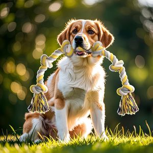 Juguete Interactivo Resistente para Perros, Cuerda de Algodón, Limpieza de Dientes para Perros Pequeños, Resistente a Mordidas, Juguete Ecológico para Mascotas - Product Image 1