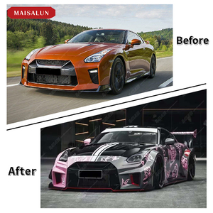 Mise à niveau vers les pare-chocs de voiture de style large LB de troisième génération pour le kit de carrosserie <span class=keywords><strong>Nissan</strong></span> GTR avec pare-chocs jupes latérales becquet d'aile de capot - Product Image 2