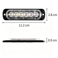 Feux de signalisation d'urgence Led Soul 6W LED 12-24V IP65 pour camion, montage latéral, boîtier en alliage d'aluminium, 18 modes stroboscopiques, multicolores