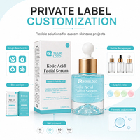 Sérum Visage Apaisant et Éclaircissant OEM ODM à l'Acide Kojique, Sérum Blanchissant avec Acide Tranexamique, Acide Salicylique, Niacinamide et Vitamine C