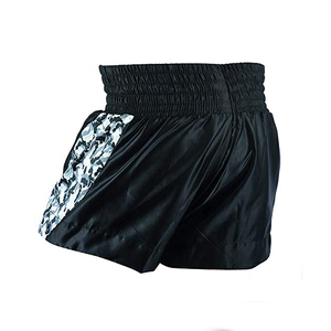 Pantalones Cortos de Muay Thai Negros Personalizados para Hombre, Pantalones de Boxeo de Satén de Alta Calidad, Sólidos, Casuales, Transpirables, de Secado Rápido y Ecológicos - Product Image 2