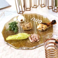 Acryl-Lucite-Pessach-Seder-Platte Transparente Judaica-Geschenkplatte für Pessach-Seder-Dinner