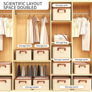 Organisateur de vêtements pliable pour la maison, boîte de rangement et bac de rangement pour tiroirs de placard, pour vêtements, jeans et rangement de placard - Product Image 6