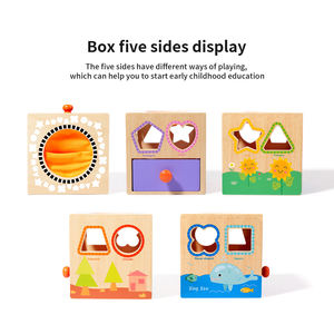 Boîte à tiroirs tactile de tri de couleurs et de formes Montessori en bois pour l'éducation précoce des nouveaux enfants - Product Image 5