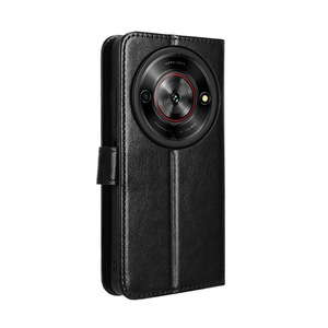 Crazy Horse Wallet Flip PU Funda de cuero para teléfono móvil para <span class=keywords><strong>ZTE</strong></span> Nubia Focus <span class=keywords><strong>Blade</strong></span> A75 5G V40 - Product Image 4