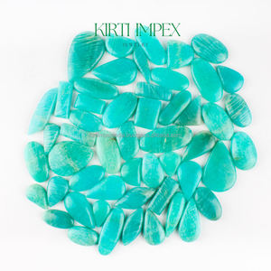 Cabochons ovales plats en amazonite verte naturelle certifiée Kirti Impex, pierres semi-précieuses en vrac pour la création de bijoux DIY - Product Image 6