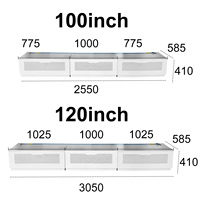 Meuble TV intelligent OEM 100-120 pouces pour téléviseur laser ALR motorisé à écran rétractable au sol UST, format 16:9 intégré