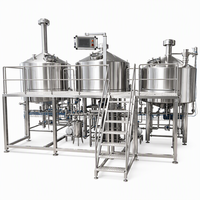 Ensemble de ligne de production de bière artisanale moderne avec brasserie multi-réservoirs 10BBL, jauge de niveau et goulée de décharge des grains usagés
