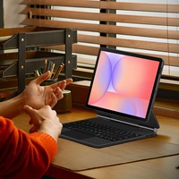 Keyboard nirkabel BT lampu latar RGB ajaib, Keyboard untuk Samsung Galaxy Tab S10 Plus/S9/S8/S7 model