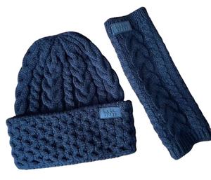 Vente en gros de bonnets d'hiver bonnets tricotés à revers pour femmes bonnets et mitaines chauffantes avec logo personnalisé - Product Image 1