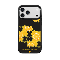 Coque de téléphone AG Feeling Black Edge avec motif orange doré pour iPhone 17, 17 Pro Max, 16 Pro, 15 – Coque magnétique