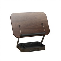 Support de lecture multifonctionnel pour bureau avec supports pliables pour ordinateur portable et rangement rotatif pour livres, pour une organisation pratique
