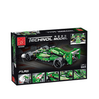 Modèle MOC Technologie et Machinerie 023008 Voiture de Course Blocs de Construction à Assembler pour Enfants Jouet Modèle de Voiture Stéréo