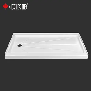 CKB Good Price Drainer Design Rectangle White With Antislip Single Threshold Acrylic Bathroom Shower Tray