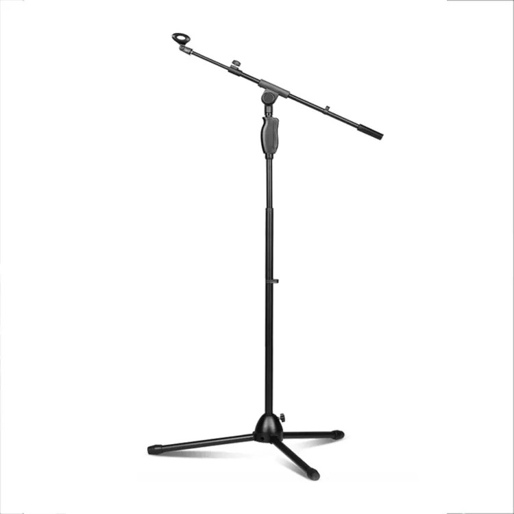 समायोज्य ऊंचाई काले माइक्रोफोन सामान माइक्रोफोन स्टैंड मंजिल तिपाई माइक्रोफोन स्टैंड
