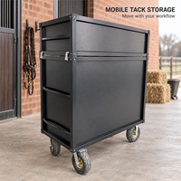 Superluck Armoire de Luxe Personnalisée pour Équipement Équestre, Boîte à Selle Extérieure en Métal, Casier à Équipement