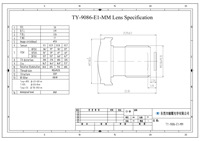 Objectif CCTV TOYO TY-9086-E1 3MP le plus vendu, M12, vue horizontale complète à 120 degrés, longueur focale de 3 mm, taille du capteur 1/2.7, 22.2 mm