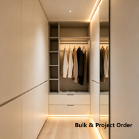 Armoire de dressing de luxe sur mesure, penderie modulaire avec tiroirs et étagère à chaussures, mobilier de chambre moderne, fourniture directe d'usine