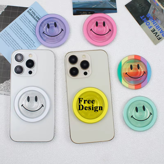 Best Custom Magnetic Acrylic Popping Phone Grip Socket Stand With Popping Socket and Logo Grip Mobile Phone Stand