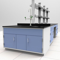 Table de travail de laboratoire hospitalier moderne sur mesure avec évier, banc de laboratoire biologique modulaire personnalisé en gros pour applications scolaires