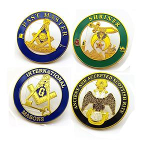 Masónico auto rejilla 3M pegamento metal pegatinas emblema insignias logotipo personalizado masón aluminio 3D coche emblema - Product Image 1