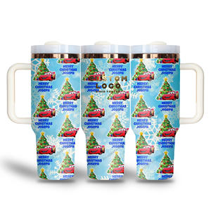 Gobelet isotherme en acier inoxydable de 40 oz avec logo personnalisé, design rétro de voitures de dessin animé, vente en gros, avec boîte cadeau - Product Image 6