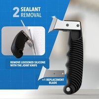 Kit d'outils de calfeutrage en silicone 23 pièces, outil de calfeutrage 3-en-1, grattoir en acier inoxydable avec lames et tampons en silicone, pour salle de bain, cuisine, verre