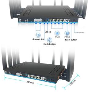 Routeur CPE 5G WIFI6 double bande <span class=keywords><strong>2</strong></span>,4 GHz 5,8 GHz haute vitesse 3000 Mbps double carte SIM niveau entreprise MT7981B 5GE ports WAN/LAN - Product Image 2