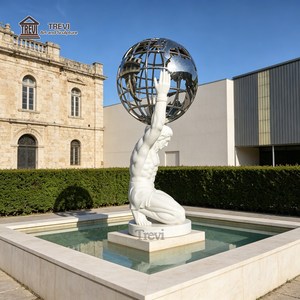 Statue d'Atlas en marbre TREVI, taille réelle, sculptée à <span class=keywords><strong>la</strong></span> main, pierre blanche naturelle, sculpture de <span class=keywords><strong>la</strong></span> <span class=keywords><strong>mythologie</strong></span> <span class=keywords><strong>grecque</strong></span> pour <span class=keywords><strong>la</strong></span> décoration de jardin - Product Image 5